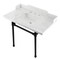 Kingston Brass 36 Carrara Marble Console Sink with Stainless Steel Legs, Marble WhiteMatte Black LMS36M8SQ0ST - alternate 1